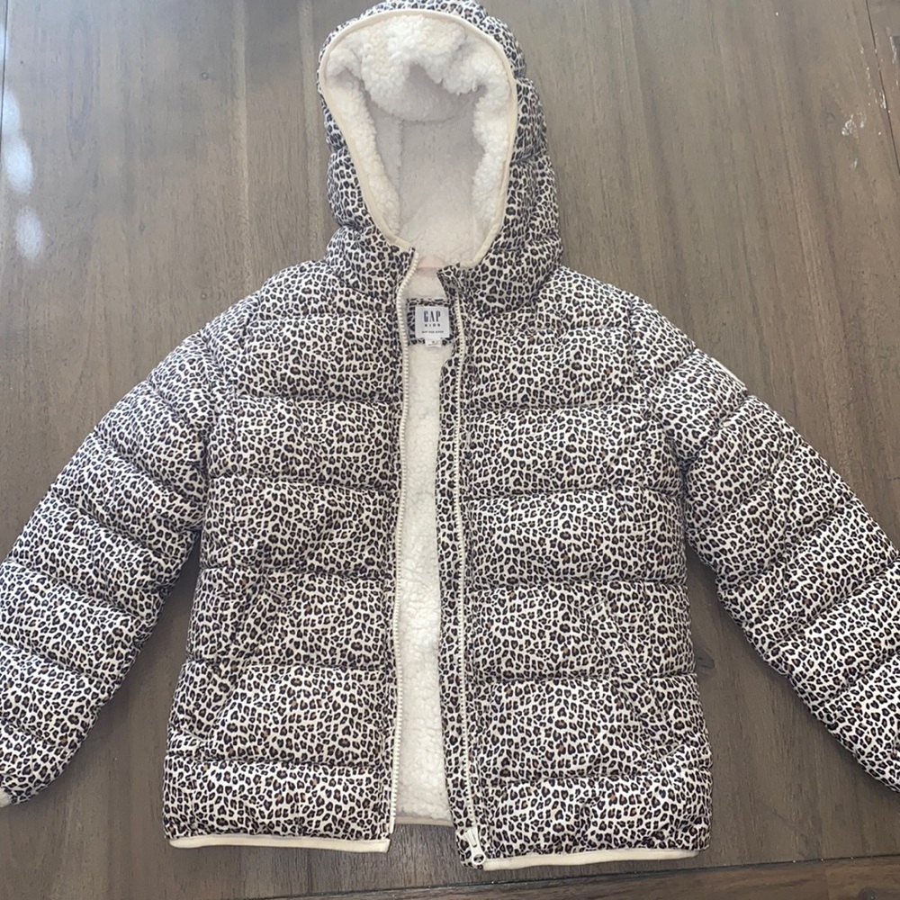 Gap Kids Leopard Sherpa Puffer